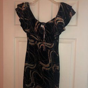 Love Culture Black Velvet with Gold glitter design